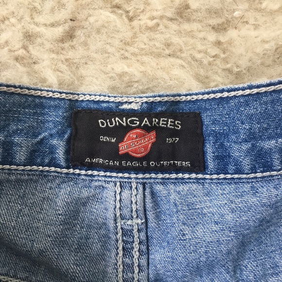 Vintage dungarees jean shorts - Picture 2 of 4